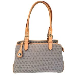 Dooney & Bourke Signature Shoulder Bag Monogram Vachetta Leather Details Tote